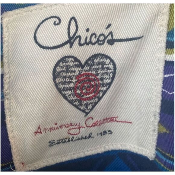 CHICOS SOUTHWEST WESTERN AZTEC INDIAN NAVAJO BUTTON FRONT DENIM JEAN JACKET Medi - Picture 8 of 10